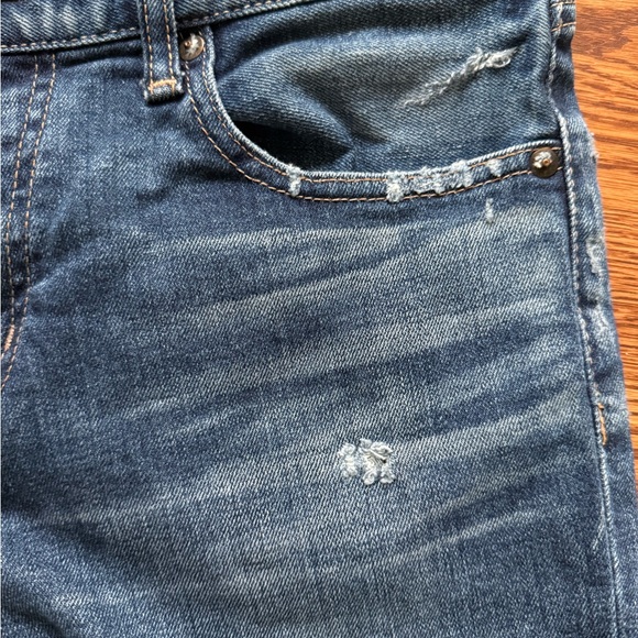 MOUSSY VINTAGE Tyrone Skinny Blue Denim Jeans Japan Raw Hem Medium Wash 29 - Picture 5 of 11